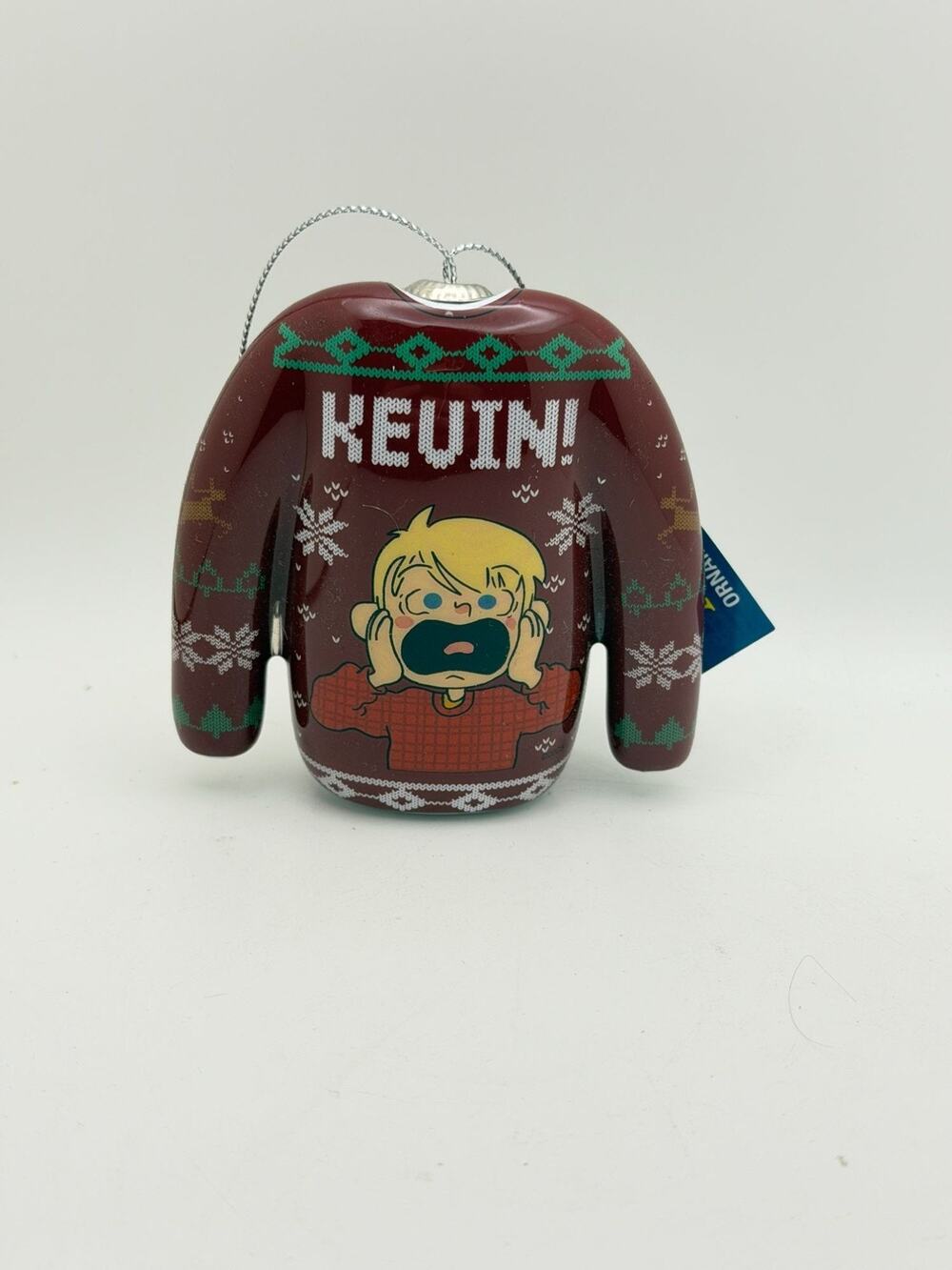 Home Alone Kevin Christmas Sweater Ornament Red 3D Ceramic Holiday Decoration